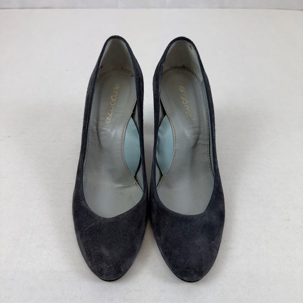 Sergio Rossi Black Suede Leather‎ Sole Pumps Size 34.5 (US 4.5) - Picture 2 of 7